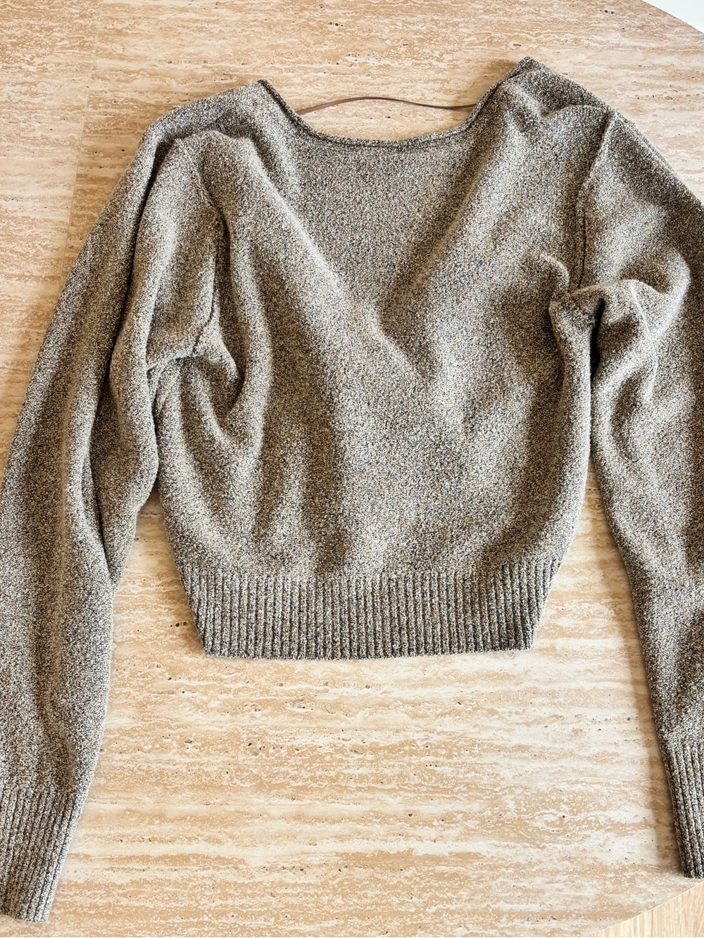 Free People Going For The Gold Top Wrap Sweater in Size Medium - Picture 6 of 7